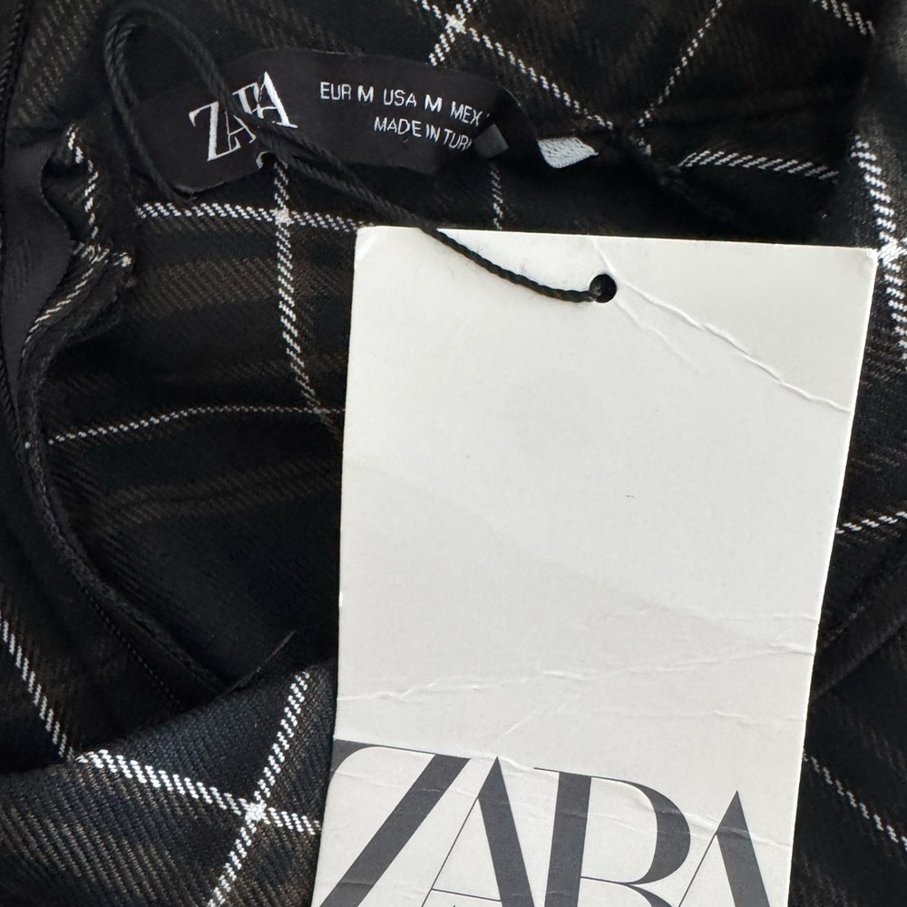🖤 ZARA Plaid Mini Dress | Size M | New With Tags - Picture 3 of 11